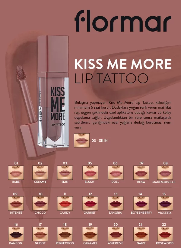 رژ لب مایع مات فلورمار Flormar مدل Kiss Me More شماره 008