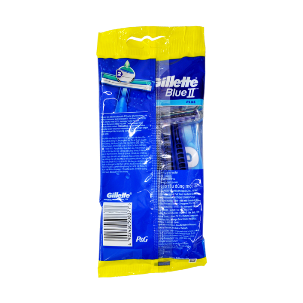 خود تراش دو لبه صابون‌دار ژیلت Blue II Plus بسته 6 عددی