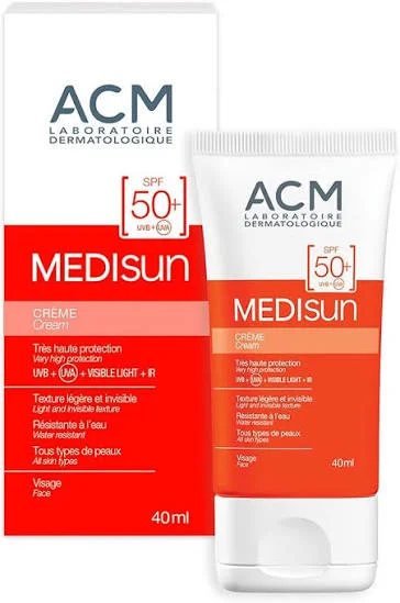ژل ضد‌آفتاب مدیسان ای‌سی‌ام SPF50 مدل Medisun بی رنگ حجم 40میل