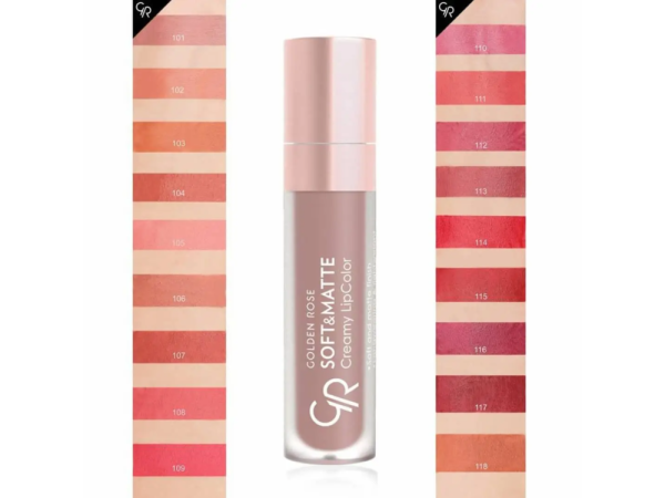 رژ لب مایع گلدن رز مدل Soft & Matte Creamy شماره 108