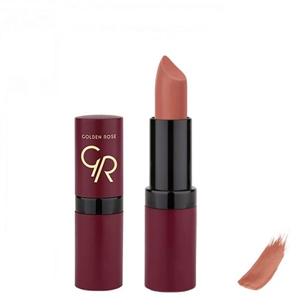رژ لب جامد گلدن رز مدل Velvet Matte شماره ۲۷ رنگ Vintage Pink