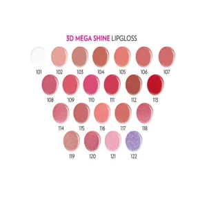 برق لب مایع براق گلدن رز مدل 3D MEGA SHINE شماره 107 رنگ کالباسی