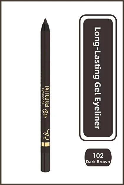مداد چشم ضد آب گلدن رز مدل TATTOO GEL شماره 102 رنگ قهوه ای تیره