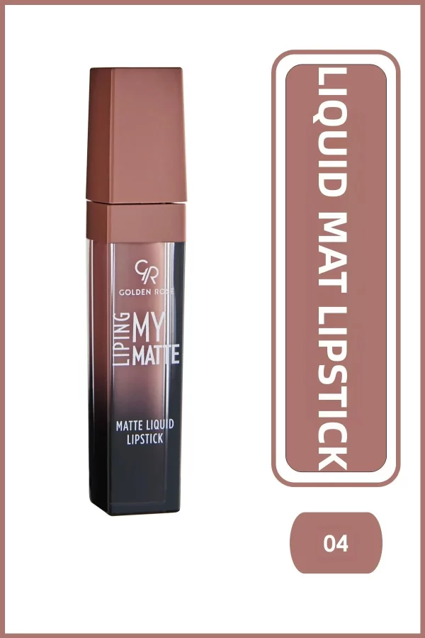رژ لب مایع مات گلدن رز مدل LIPING MY MATTE شماره 04