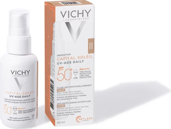 ضد آفتاب رنگی ویشی کاپیتول سوله یو وی ایج Daily SPF50+ حجم ۴۰ میل