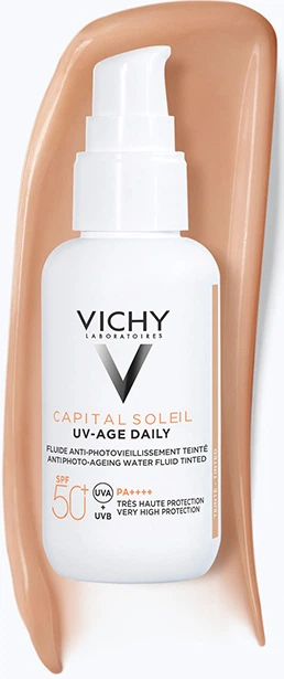ضد آفتاب رنگی ویشی کاپیتول سوله یو وی ایج Daily SPF50+ حجم ۴۰ میل