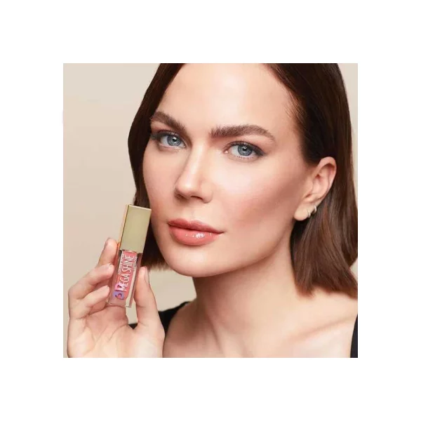 برق لب گلدن رز مدل 3D Mega Shine شماره 122 رنگ یاسی شاین