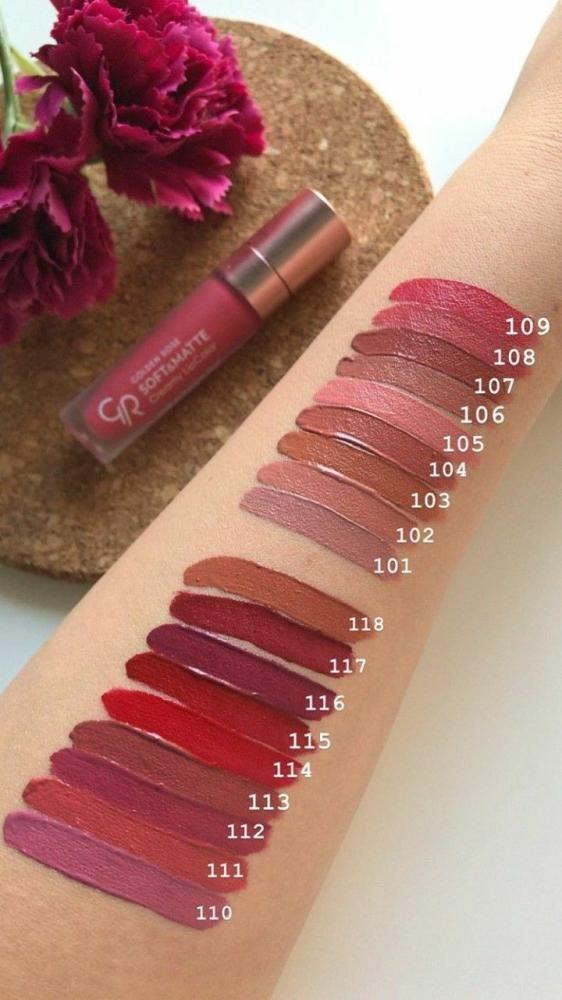 رژ لب مایع گلدن رز مدل Soft & Matte Creamy شماره 108
