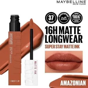 رژلب مایع 70 Amazonian میبلین سوپر استی مات اینک حجم 5 میلی‌لیتر 