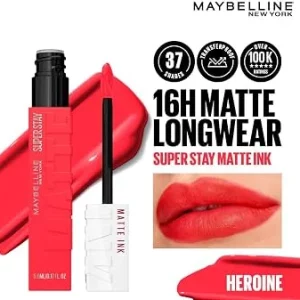 رژلب مایع 25 Heroine میبلین سوپر استی مات اینک حجم 5 میلی‌لیتر 