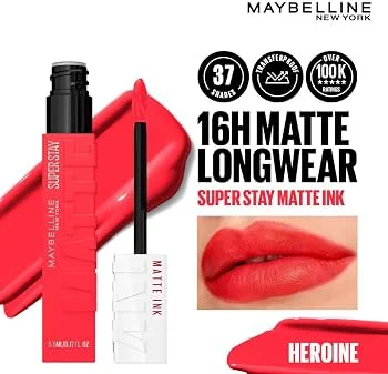 رژلب مایع 25 Heroine میبلین سوپر استی مات اینک حجم 5 میلی‌لیتر 