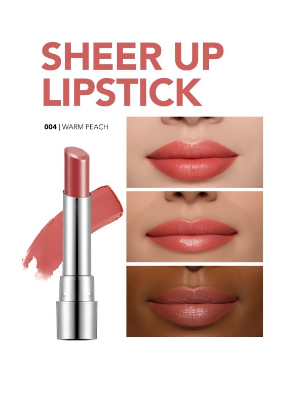 رژلب جامد براق فلورمار flormar Sheer Up شماره 004 رنگ WARM PEACH