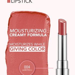 رژلب جامد براق فلورمار flormar Sheer Up شماره 004 رنگ WARM PEACH