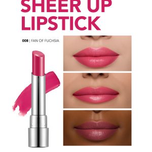 رژ لب جامد فلورمار مدل SHEER UP رنگ FAN OF FUCHSIA شماره 008
