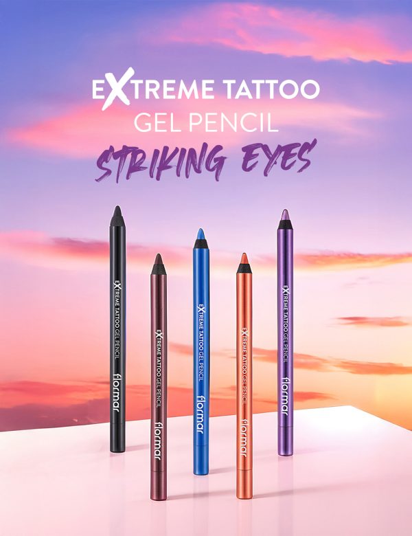 مداد چشم ژله ای ضد آب فلورمار Flormar مدل Extreme tattoo Gel Pencil شماره 03 رنگ Deep Green