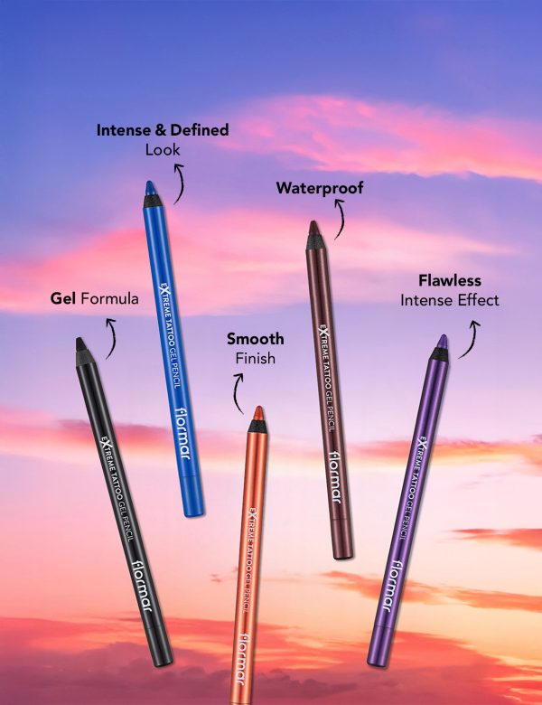 مداد چشم ژله ای ضد آب فلورمار Flormar مدل Extreme tattoo Gel Pencil شماره 03 رنگ Deep Green