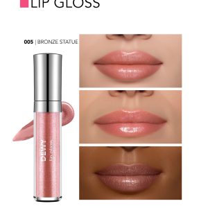 برق لب مرطوب‌کننده و براق‌کننده فلورمار مدل Dewy Lip Glaze کد 005 رنگ Bronze Statue