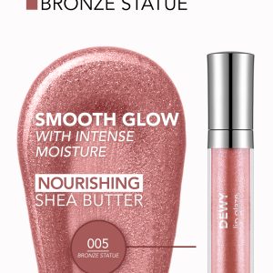 برق لب مرطوب‌کننده و براق‌کننده فلورمار مدل Dewy Lip Glaze کد 005 رنگ Bronze Statue