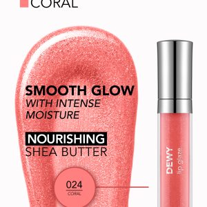 برق لب فلورمار مدل Dewy Lip Glaze شماره 024 رنگ Coral
