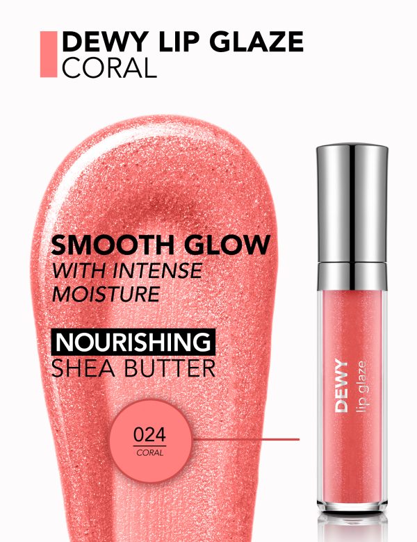 برق لب فلورمار مدل Dewy Lip Glaze شماره 024 رنگ Coral