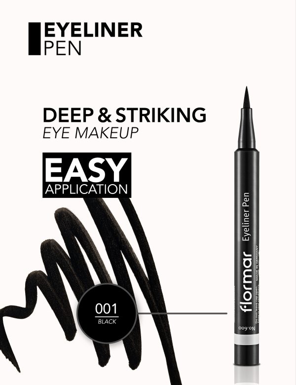 خط چشم ماژیکی فلورمار مدل Eyeliner Pen شماره 001 Black