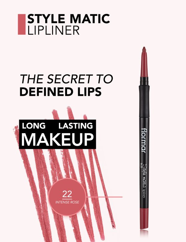مداد لب اتوماتیک فلورمار مدل Style Matic شماره SL22 رنگ Intense Rose Intense Rose
