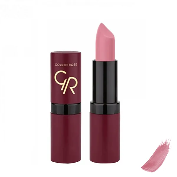رژ لب جامد مات و مخملی گلدن رز مدل GR Velvet Matte Lipstick شماره 7