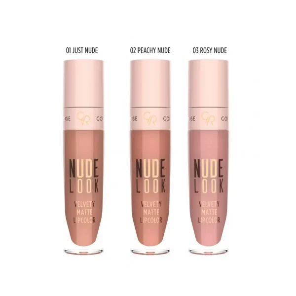 رژ لب مایع و مات گلدن رز سری Nude Look شماره 2 رنگ Peachy Nude