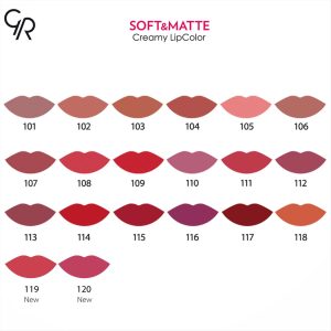 رژ لب مایع گلدن رز مدل Soft & Matte Creamy شماره 108