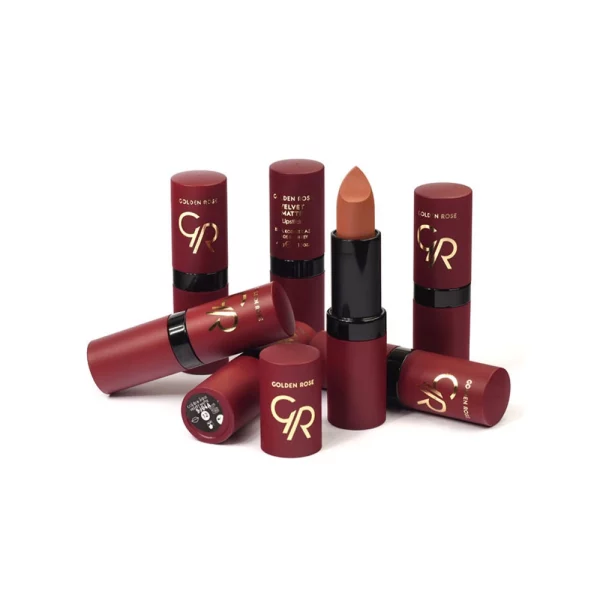 رژلب گلدن رز مدل Velvet شماره 12