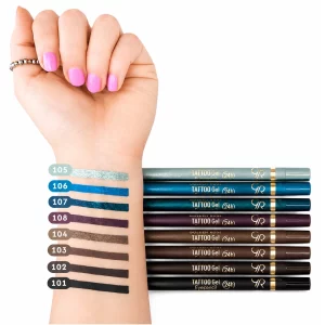 مداد چشم ژله ای گلدن رز مدل Tattoo Gel شماره 104 رنگ قهوه ای