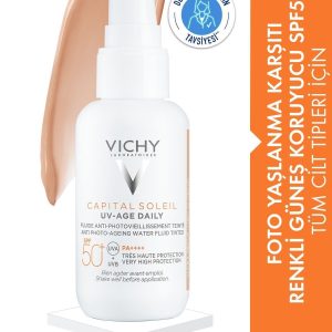 ضد آفتاب رنگی ویشی کاپیتول سوله یو وی ایج Daily SPF50+ حجم ۴۰ میل