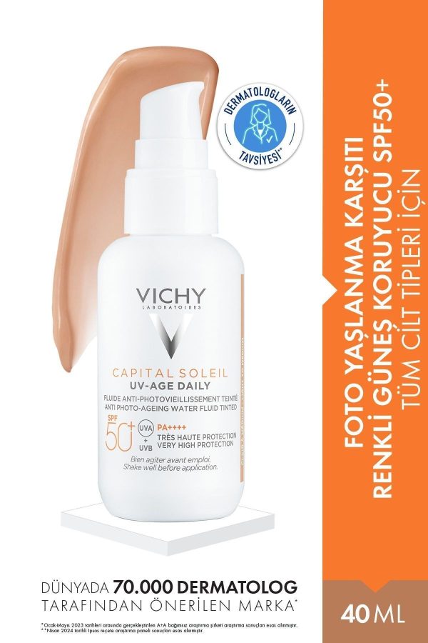 ضد آفتاب رنگی ویشی کاپیتول سوله یو وی ایج Daily SPF50+ حجم ۴۰ میل
