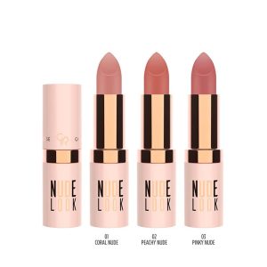 رژ لب جامد و مات گلدن رز Golden Rose سری Nude Look شماره 2 رنگ Peachy Nude