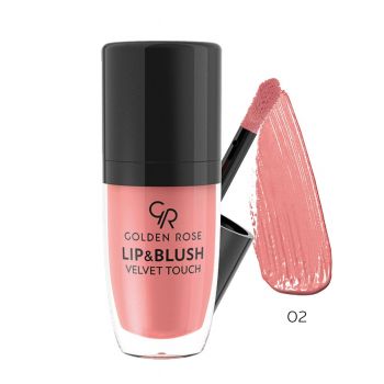 رژ لب و گونه گلدن رز مدل Velvet Touch شماره 02 مرجانی