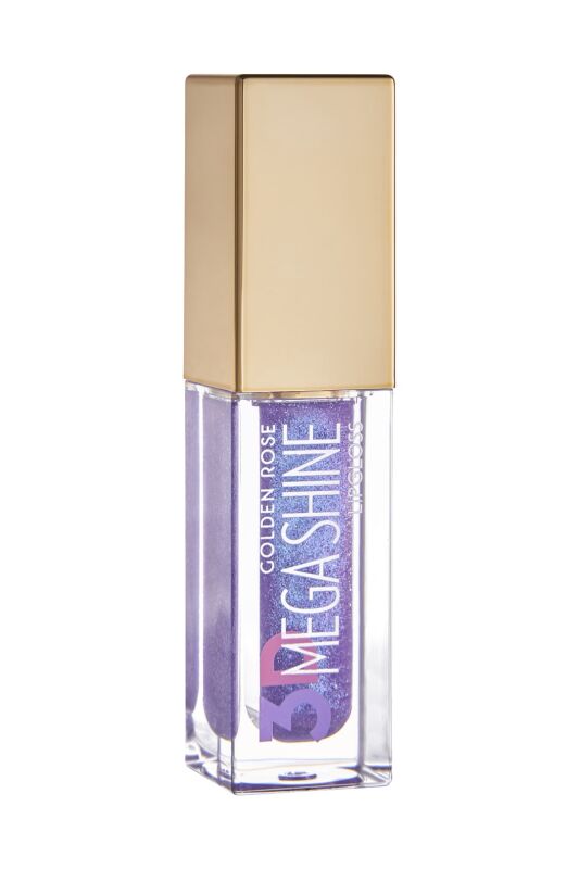 برق لب گلدن رز مدل 3D Mega Shine شماره 122 رنگ یاسی شاین