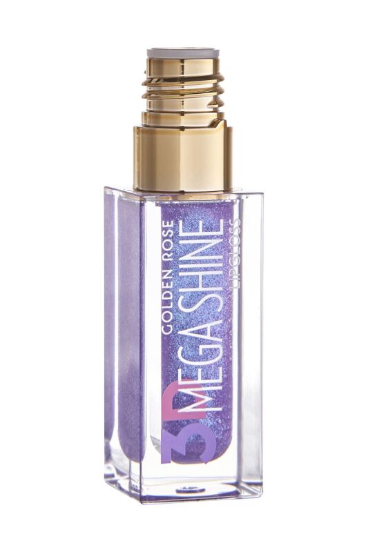 برق لب گلدن رز مدل 3D Mega Shine شماره 122 رنگ یاسی شاین