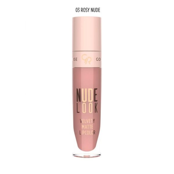رژ لب مایع و مات گلدن رز سری Nude Look شماره 2 رنگ Peachy Nude