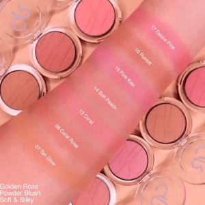 رژ گونه پودری گلدن رز مدل Powder Blush Soft And Silki رنگ Peach Glaze شماره 10