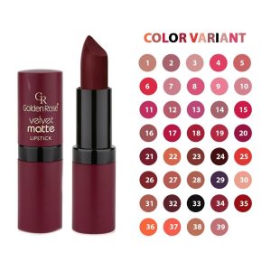 رژ لب جامد مات گلدن رز مدل VELVET شماره 10 رنگ کالباسی روشن