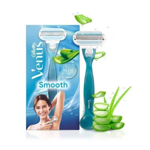 سری یدک ژیلت زنانه ونوس Smooth Sensitive با عصاره آلوئه‌ورا 4 عددی 