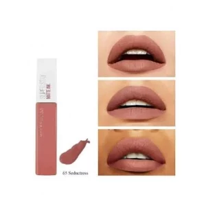 رژلب‌مایع 65 Seductress میبلین سوپر استی مات اینک حجم 5 میلی‌لیتر 