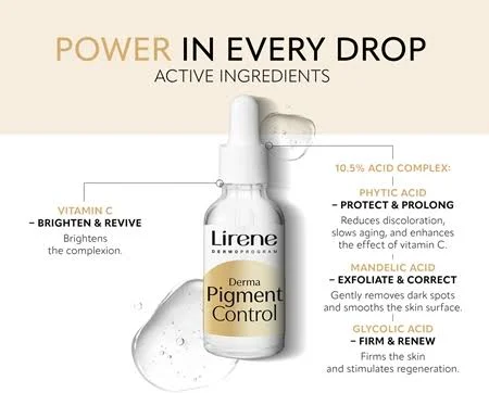 سرم اسید و ویتامین لیرن مدل Derma Pigment Control حجم 30 میلی‌لیتر 