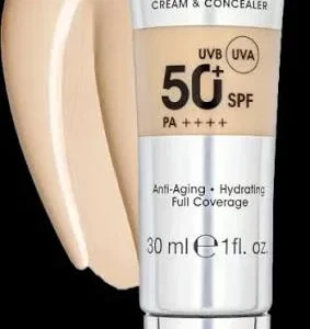 سی‌سی‌کرم و کانسیلر 01‌ تاپ‌فیس رنگ Cool Beige حاوی spf50 حجم 40 میل