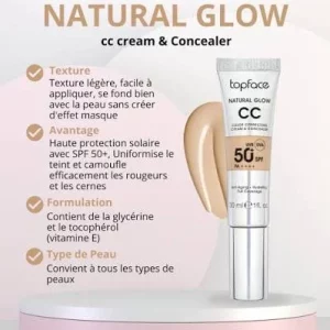 سی‌سی‌کرم و کانسیلر 02‌ تاپ‌فیس رنگ Warm Beige حجم 40 میلی لیتر