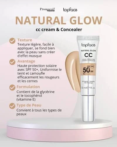 سی‌سی‌کرم و کانسیلر 02‌ تاپ‌فیس رنگ Warm Beige حجم 40 میلی لیتر
