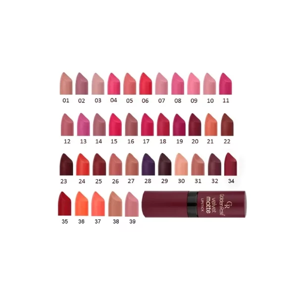 رژلب گلدن رز مدل Velvet شماره 12