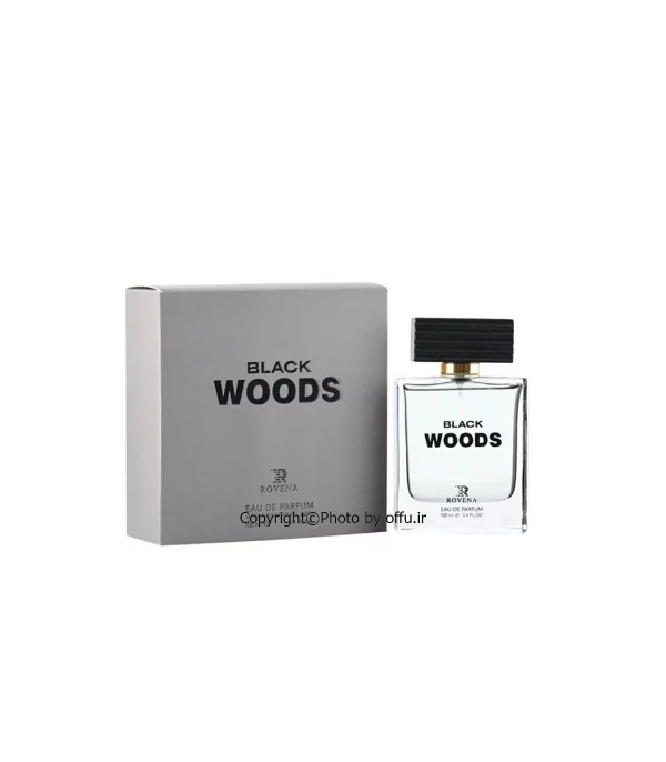 ادوپرفیوم بلک وود روونا مردانه مدل black woods با رایحه تلخ حجم 30میل 