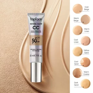 سی‌سی‌کرم و کانسیلر 01‌ تاپ‌فیس رنگ Cool Beige حاوی spf50 حجم 40 میل