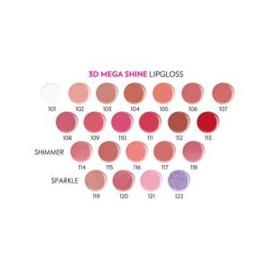 برق لب گلدن رز مدل 3D Mega Shine شماره 122 رنگ یاسی شاین